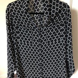 Express Portofino Two-Pocket Shirt Black Pattern L
